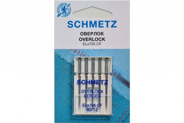 Иглы Schmetz для оверлока ELx705 CF №80, 5 шт в Каспийске